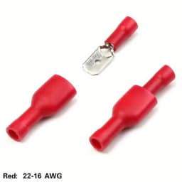10/25/50 Pair FDD 1.25-250 MDD1.25-250 6.3mm Red Female and Male Insulated Voltage Terminal Connectors