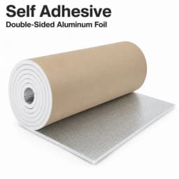 7mm Thick Double-sided Aluminum Foil Insulation Roll with Self-adhesive Kraft Paper Backing Heat Sound Proof Reflective Foam Mat