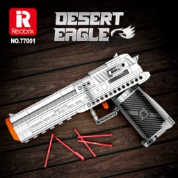 Military Series Building Block 356PCS Desert Eagle Pistol Can Shoot Model DIY Assemble Puzzle Brick Wargame Toys Birthday Gift