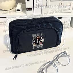 Michael Jackson Pencil Case Singer MJ Fashion Pen Box Pencil Bags Student Supplies Large Storage School Office Gift Pen Pouches