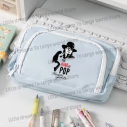 Michael Jackson Pencil Case Singer MJ Fashion Pen Box Pencil Bags Student Supplies Large Storage School Office Gift Pen Pouches
