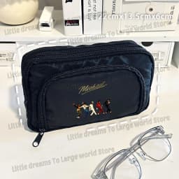 Michael Jackson Pencil Case Singer MJ Fashion Pen Box Pencil Bags Student Supplies Large Storage School Office Gift Pen Pouches