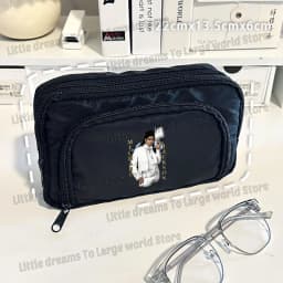 Michael Jackson Pencil Case Singer MJ Fashion Pen Box Pencil Bags Student Supplies Large Storage School Office Gift Pen Pouches