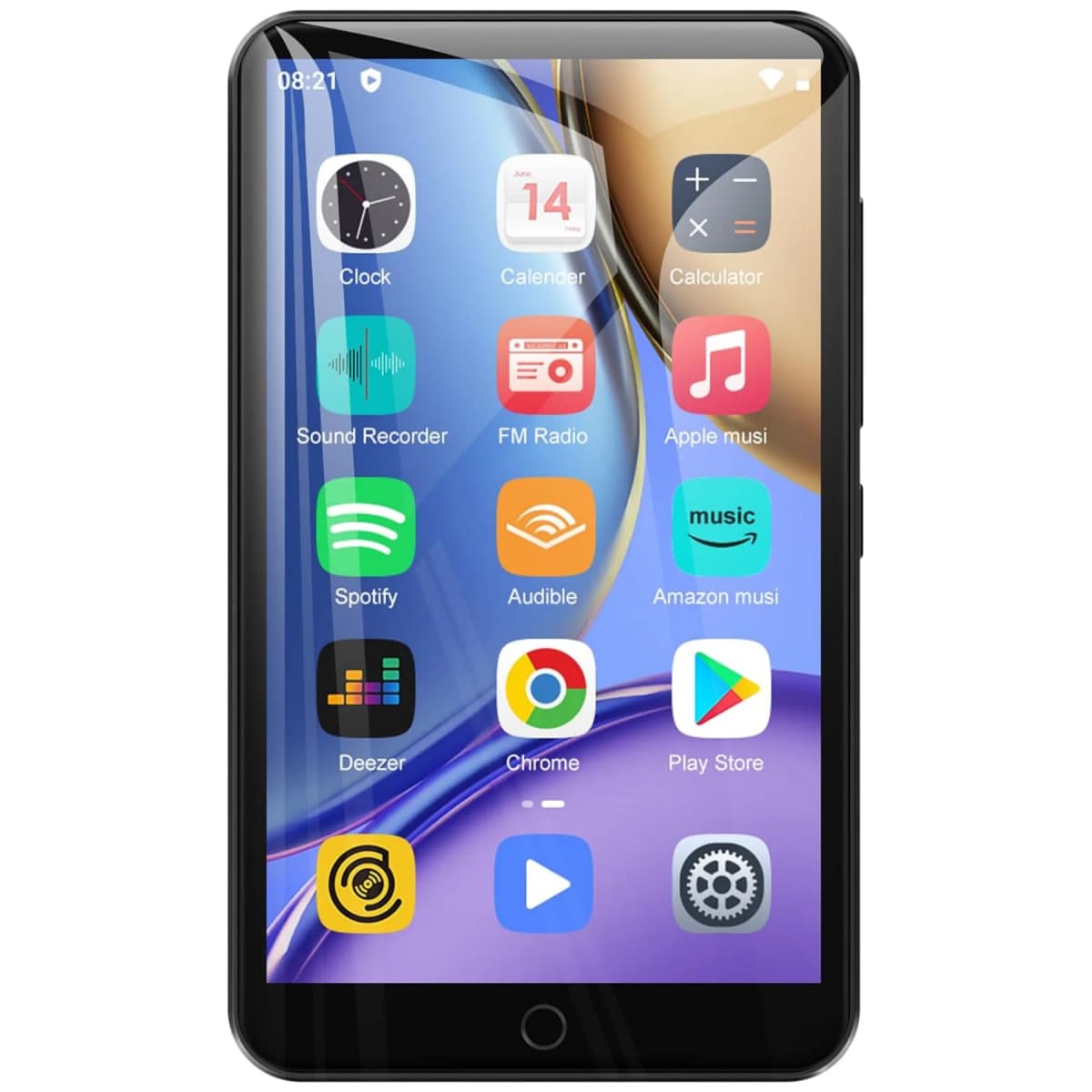 16GB/80GB MP3 Player Android 9.0 with Bluetooth and WiFi, 4.0-inch with speakers, FM radio, eBooks, capacity up to 512GB