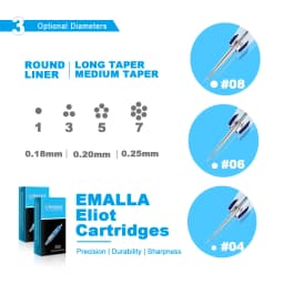 20/10pcs EMALLA Eliot Tattoo Cartridge Needles RL RS CM MG Disposable Sterilize Tattoo Permanent Makeup Cartridge Machine Needle