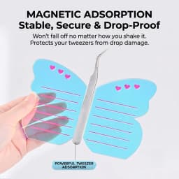 Upgraded Lash Extension Palette with Magnetic Tweezer Holder, Professional Eyelash Grafting Display Board with Scale Lines