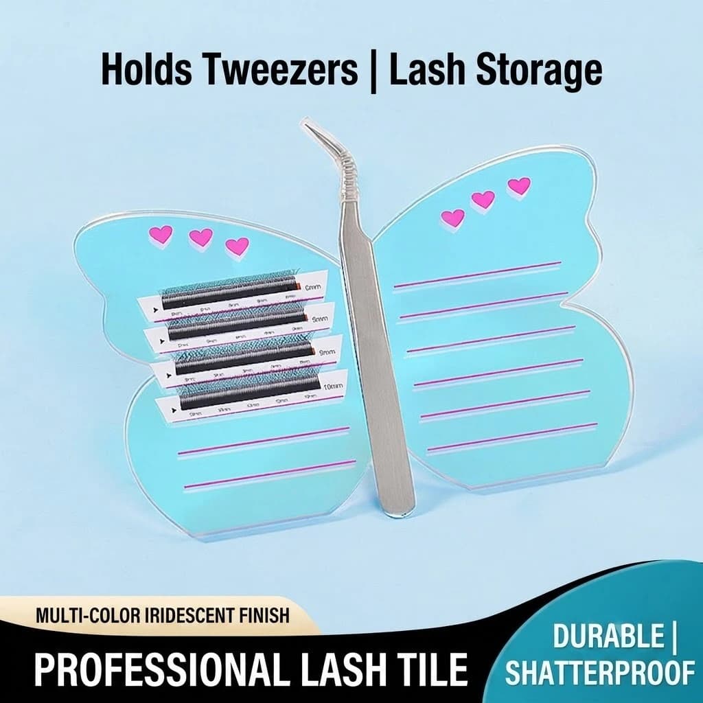 Upgraded Lash Extension Palette with Magnetic Tweezer Holder, Professional Eyelash Grafting Display Board with Scale Lines