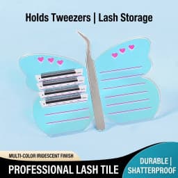 Upgraded Lash Extension Palette with Magnetic Tweezer Holder, Professional Eyelash Grafting Display Board with Scale Lines