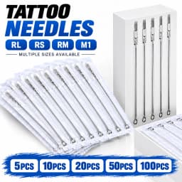 50/20//10/5PCS Sterilized Tattoo Needles 1 3 5 7 9 11 13 14 15RL RS M1 RM Tattoo Needle for Tattoo Permanent Makeup Machine