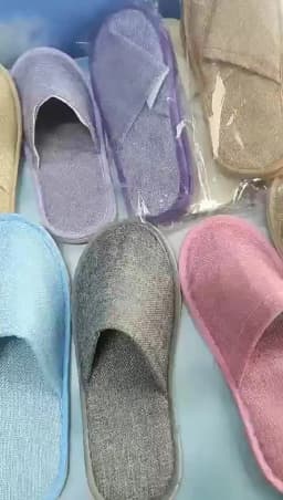 4 Pairs/Lot Mix Colors Coral Fleece Men Women Cheap Disposable Hotel Slippers Cotton Slides Home Travel SPA Slipper Hospitality
