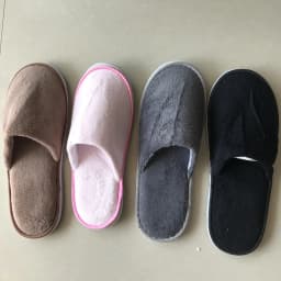 4 Pairs/Lot Mix Colors Coral Fleece Men Women Cheap Disposable Hotel Slippers Cotton Slides Home Travel SPA Slipper Hospitality