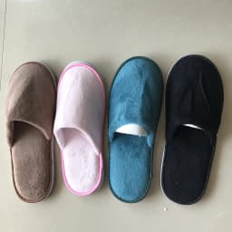4 Pairs/Lot Mix Colors Coral Fleece Men Women Cheap Disposable Hotel Slippers Cotton Slides Home Travel SPA Slipper Hospitality
