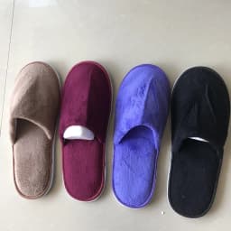 4 Pairs/Lot Mix Colors Coral Fleece Men Women Cheap Disposable Hotel Slippers Cotton Slides Home Travel SPA Slipper Hospitality