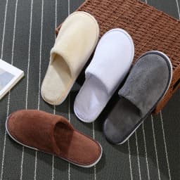 4 Pairs/Lot Mix Colors Coral Fleece Men Women Cheap Disposable Hotel Slippers Cotton Slides Home Travel SPA Slipper Hospitality