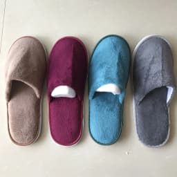 4 Pairs/Lot Mix Colors Coral Fleece Men Women Cheap Disposable Hotel Slippers Cotton Slides Home Travel SPA Slipper Hospitality