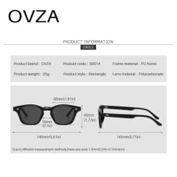 OVZA 2026 New Fashion Sunglasses Women and Men Eyeglass V400 Rectangle Oculos De Sol Masculino S9014