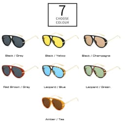 SO&EI Ins Popular Fashion Double Bridges Pilot Women Oversized Sunglasses Retro Candy Color Gradient UV400 Men Punk Sun Glasses