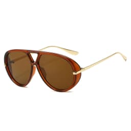 SO&EI Ins Popular Fashion Double Bridges Pilot Women Oversized Sunglasses Retro Candy Color Gradient UV400 Men Punk Sun Glasses