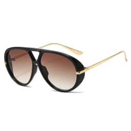 SO&EI Ins Popular Fashion Double Bridges Pilot Women Oversized Sunglasses Retro Candy Color Gradient UV400 Men Punk Sun Glasses