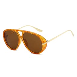 SO&EI Ins Popular Fashion Double Bridges Pilot Women Oversized Sunglasses Retro Candy Color Gradient UV400 Men Punk Sun Glasses