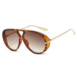 SO&EI Ins Popular Fashion Double Bridges Pilot Women Oversized Sunglasses Retro Candy Color Gradient UV400 Men Punk Sun Glasses
