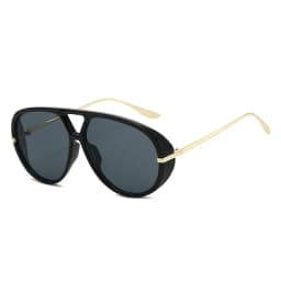 SO&EI Ins Popular Fashion Double Bridges Pilot Women Oversized Sunglasses Retro Candy Color Gradient UV400 Men Punk Sun Glasses