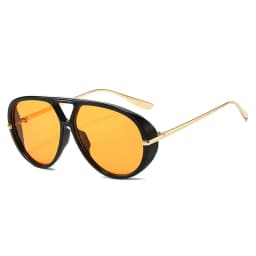 SO&EI Ins Popular Fashion Double Bridges Pilot Women Oversized Sunglasses Retro Candy Color Gradient UV400 Men Punk Sun Glasses