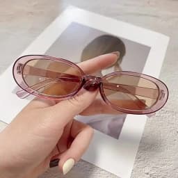 Retro Small Oval Frame Riding Sunglasses Women Fashion Black Cow Color Sun Glasses Fashion Shades Polarized Eyewear UV400