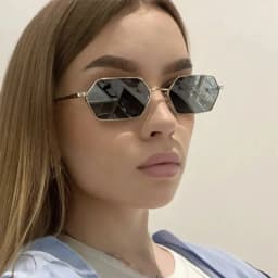 Cycling New Personalized Small Frame Women Sunglasses Retro Polygon Sun Glasses Fashion Men Street Photography Eyeglasses UV400