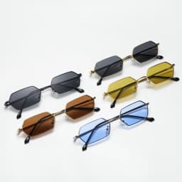 Cycling New Personalized Small Frame Women Sunglasses Retro Polygon Sun Glasses Fashion Men Street Photography Eyeglasses UV400