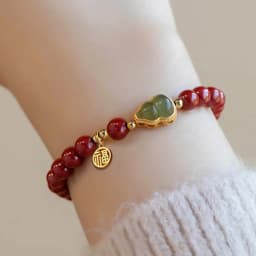 Vintage Red Cinnabar Beads Bracelets for Women Men Charm Pixiu Wealth Lucky Amulet Bracelet Unisex Prayer Jewelry Birthday Gift