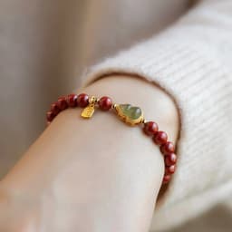 Vintage Red Cinnabar Beads Bracelets for Women Men Charm Pixiu Wealth Lucky Amulet Bracelet Unisex Prayer Jewelry Birthday Gift