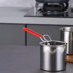 SUS304 Stainless Steel Fryer with French Fries and Chicken Wings, Household Small Oil Pot with Filter Screen, Tianfu Luo Pot