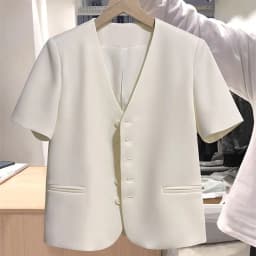 High Quality Short-Sleeved Suit Coat Women Summer New Western-style Jacket Fashiona Outcoat Single-Breasted Overwear Femme Top