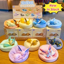Original PokéMon Eevee Sleeping Position Series Blind Box Sylveon Umbreon Flareon Anime Desktop Decoration Model Birthday Gift