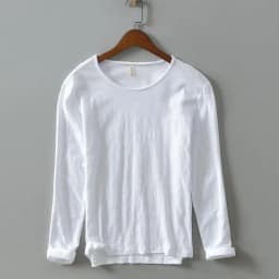 New Autumn Solid Color Long-sleeved T-shirt Men's Casual Bottoming T-shirt Male Cotton Crew Neck T-Shirt