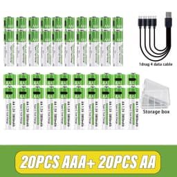 AA/AAA Rechargeable Battery 3000mAh/3800mAh Lithium Battery 1.5V Constant Voltage Fast Charging Type-C For Remote Mouse Toy Ect