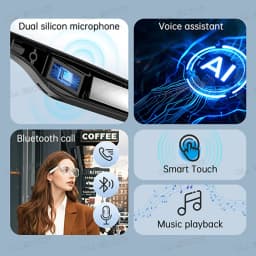 2026 New AI Smart Glasses Photochromic Lenses Bluetooth Call Noise Reduction Music Headphone Microphone Sunglasses for Men Women
