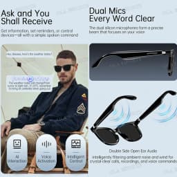 2026 New AI Smart Glasses Photochromic Lenses Bluetooth Call Noise Reduction Music Headphone Microphone Sunglasses for Men Women