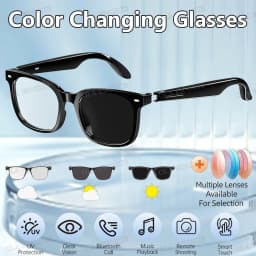 2026 New AI Smart Glasses Photochromic Lenses Bluetooth Call Noise Reduction Music Headphone Microphone Sunglasses for Men Women