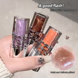 Gege Bear Glittering Mirror Lip Glaze, Watery Shimmering Light Lip Gloss Makeup 8 Colors, Hydrating Moisturizing, Long Lasting