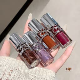 Gege Bear Glittering Mirror Lip Glaze, Watery Shimmering Light Lip Gloss Makeup 8 Colors, Hydrating Moisturizing, Long Lasting