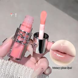 Gege Bear Glittering Mirror Lip Glaze, Watery Shimmering Light Lip Gloss Makeup 8 Colors, Hydrating Moisturizing, Long Lasting