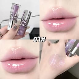 Gege Bear Glittering Mirror Lip Glaze, Watery Shimmering Light Lip Gloss Makeup 8 Colors, Hydrating Moisturizing, Long Lasting