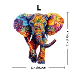 Colorful Elephant Wooden Puzzles for Adults – Irregular Animal-Shaped Brain Teasers with Decorative Art Design – Unique Party Ga
