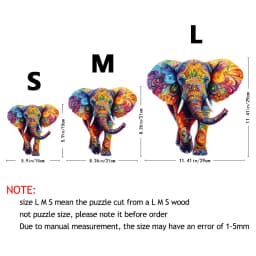 Colorful Elephant Wooden Puzzles for Adults – Irregular Animal-Shaped Brain Teasers with Decorative Art Design – Unique Party Ga