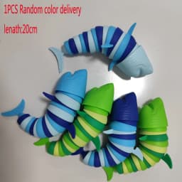 3D Articulated Shark Stress Reliever Hand Toy,Sensory Fidget Toy For Adults And Kids,Pressure Relief And Anti-Anxiety Desk Toy
