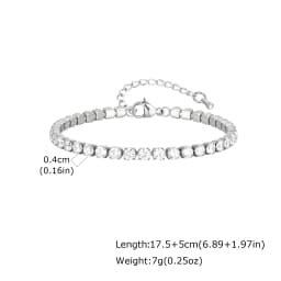 2/3/4/5MM Luxury Zircon Tennis Chain Bracelet for Women, Stainless Steel Bracelet Zircon Chain Bracelets, Dainty Jewelry Gift