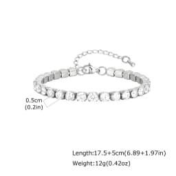 2/3/4/5MM Luxury Zircon Tennis Chain Bracelet for Women, Stainless Steel Bracelet Zircon Chain Bracelets, Dainty Jewelry Gift