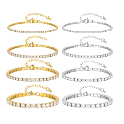 2/3/4/5MM Luxury Zircon Tennis Chain Bracelet for Women, Stainless Steel Bracelet Zircon Chain Bracelets, Dainty Jewelry Gift